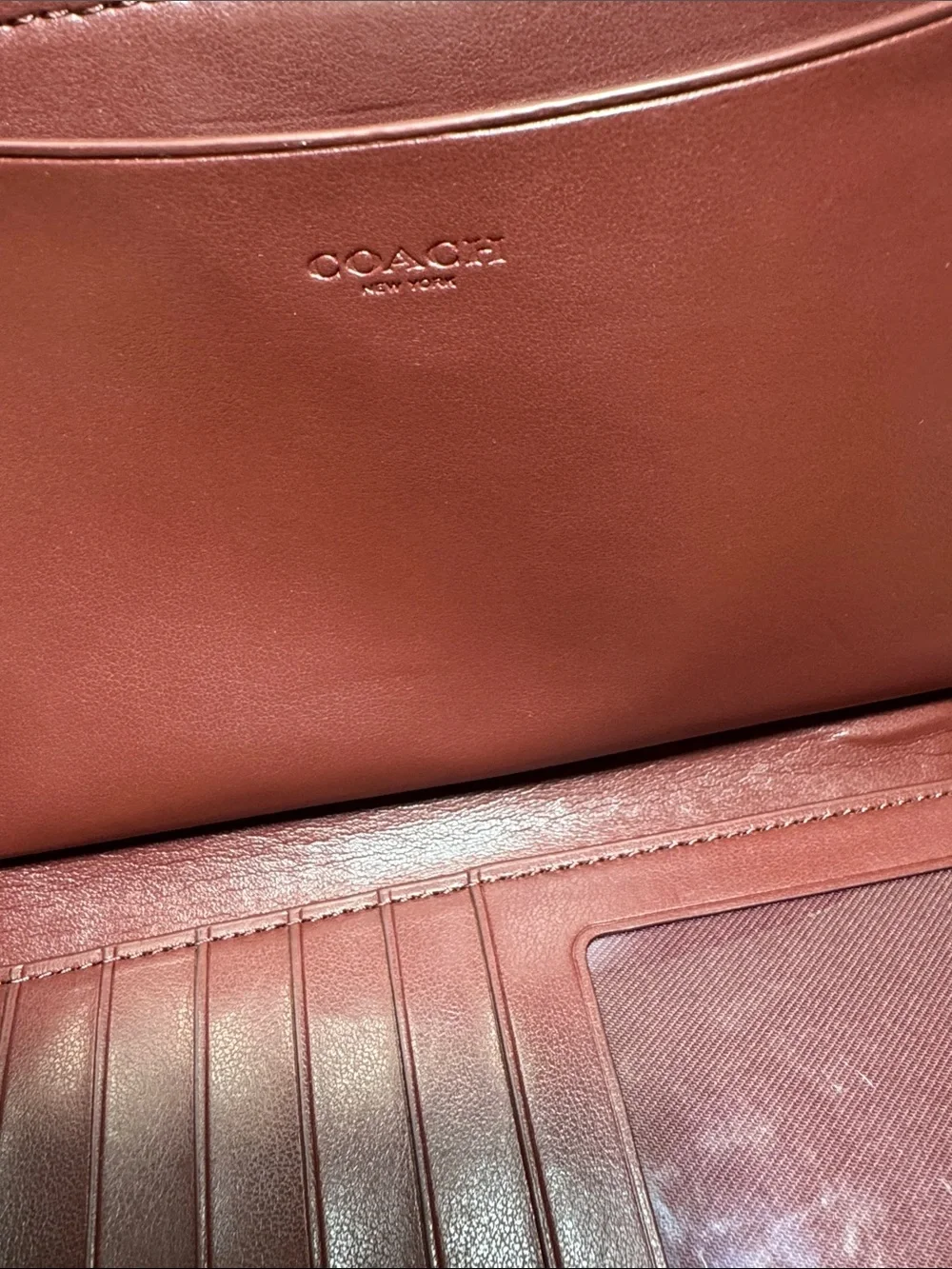 Coach Large Leather Signature Perforated Phone Wallet